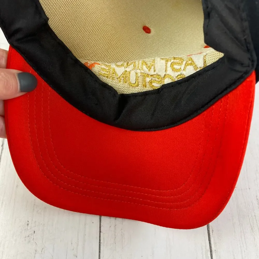 VTG 1999 Last Minute Costume Halloween Witch Hat Orange Black Bats On Size - Picture 8 of 9